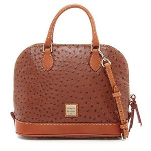 Dooney & Bourke- Ostrich Zip Dome Satchel Bag ⚜️